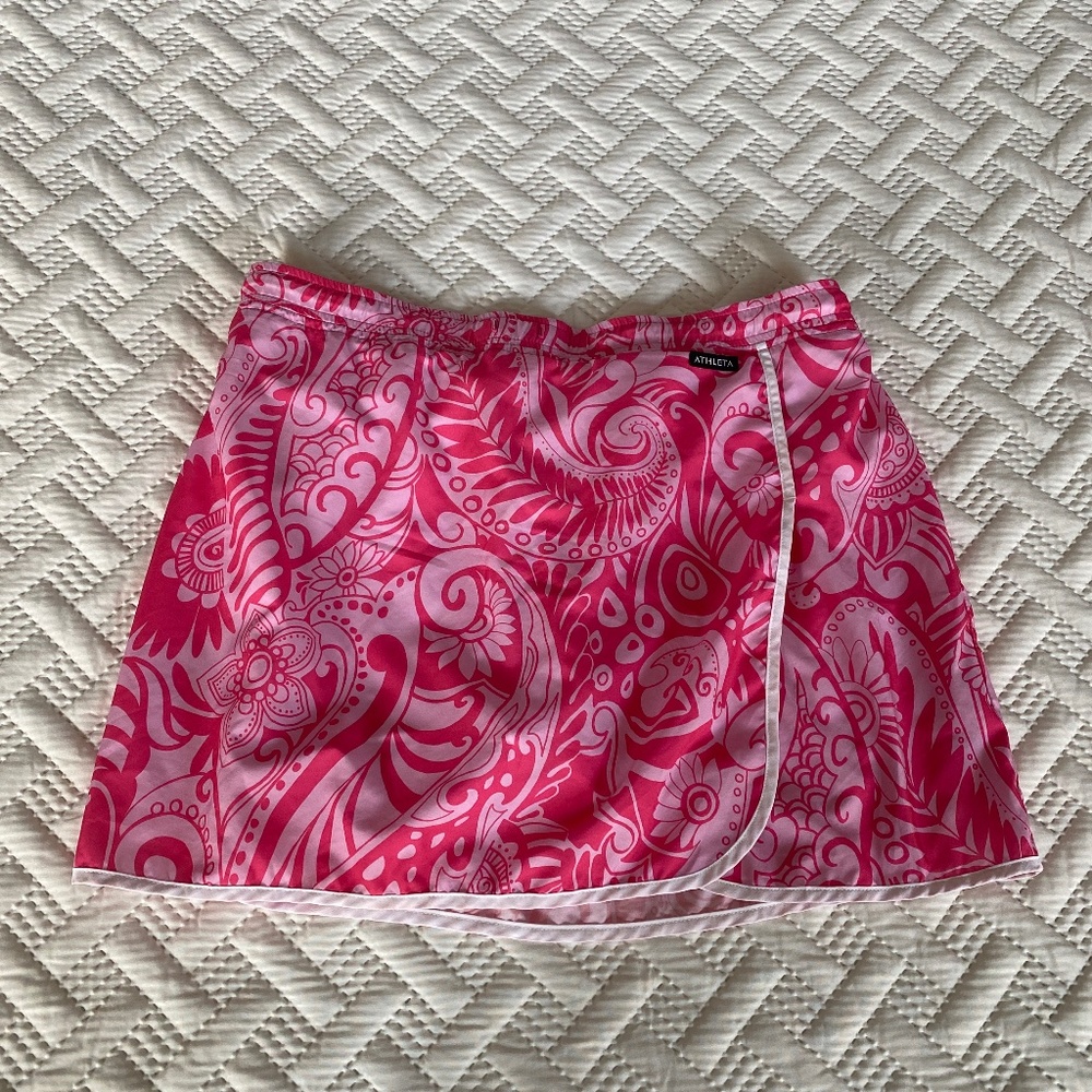 ATHLETA Pink/Fuchsia Wrap Skort EUC
